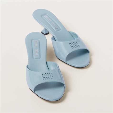 miu miu patent leather sandals|Sky Blue Patent Leather Sandals .